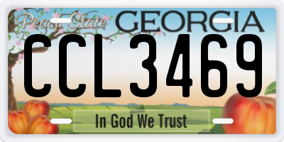 GA license plate CCL3469