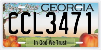 GA license plate CCL3471