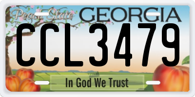 GA license plate CCL3479
