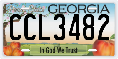 GA license plate CCL3482