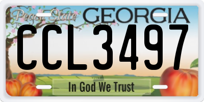 GA license plate CCL3497