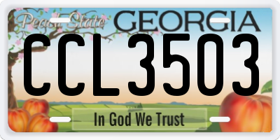 GA license plate CCL3503