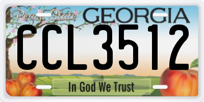 GA license plate CCL3512