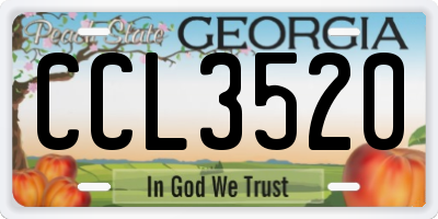 GA license plate CCL3520