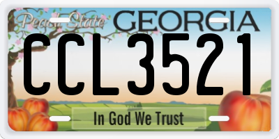 GA license plate CCL3521