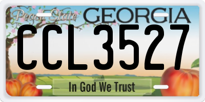 GA license plate CCL3527