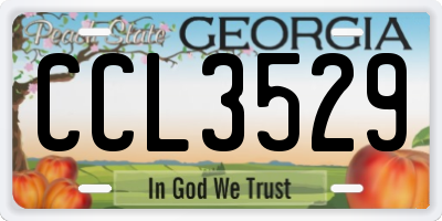 GA license plate CCL3529
