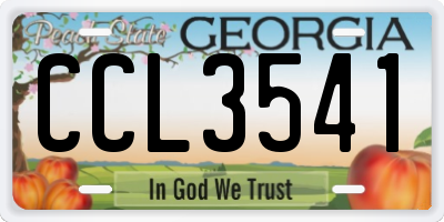 GA license plate CCL3541