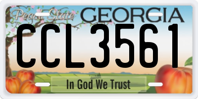 GA license plate CCL3561