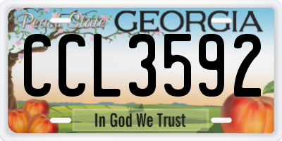 GA license plate CCL3592