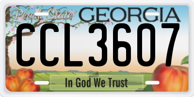 GA license plate CCL3607