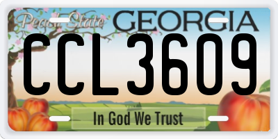 GA license plate CCL3609