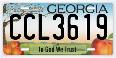 GA license plate CCL3619