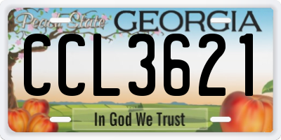 GA license plate CCL3621