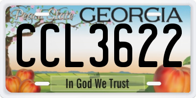 GA license plate CCL3622