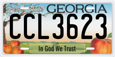 GA license plate CCL3623
