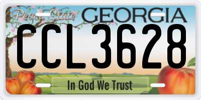 GA license plate CCL3628