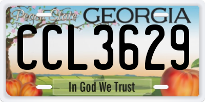 GA license plate CCL3629