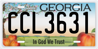 GA license plate CCL3631