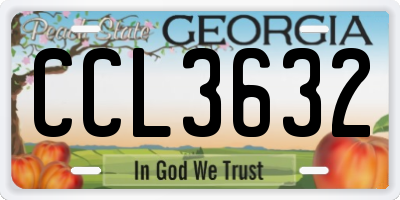 GA license plate CCL3632