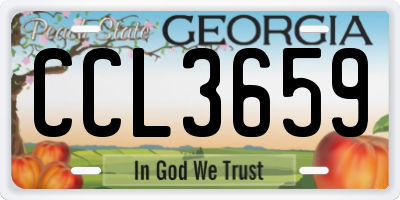 GA license plate CCL3659