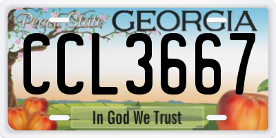 GA license plate CCL3667