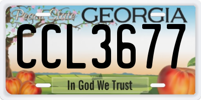 GA license plate CCL3677