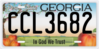 GA license plate CCL3682