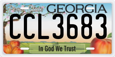 GA license plate CCL3683