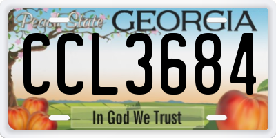 GA license plate CCL3684