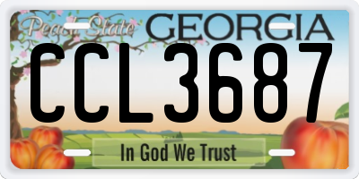 GA license plate CCL3687