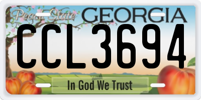 GA license plate CCL3694