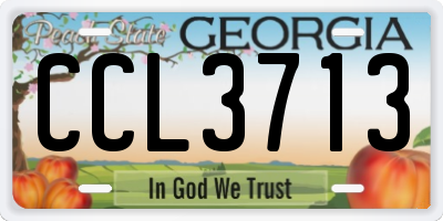 GA license plate CCL3713