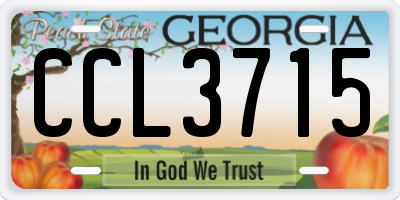 GA license plate CCL3715