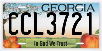 GA license plate CCL3721