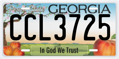 GA license plate CCL3725