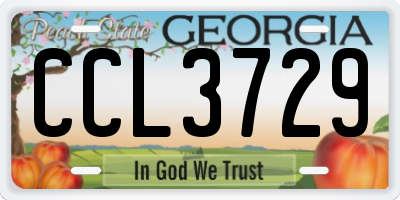 GA license plate CCL3729