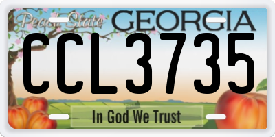 GA license plate CCL3735