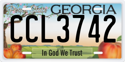 GA license plate CCL3742