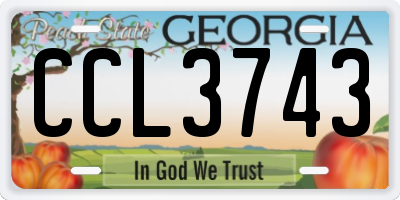 GA license plate CCL3743