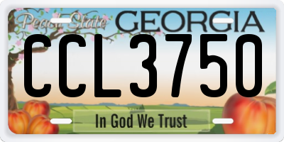 GA license plate CCL3750