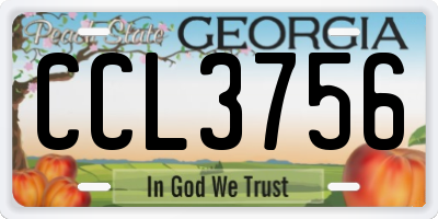 GA license plate CCL3756