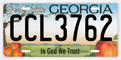 GA license plate CCL3762