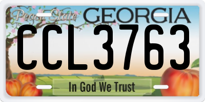 GA license plate CCL3763