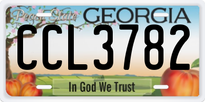 GA license plate CCL3782