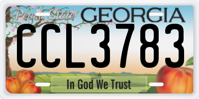 GA license plate CCL3783