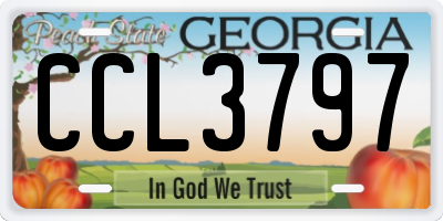 GA license plate CCL3797
