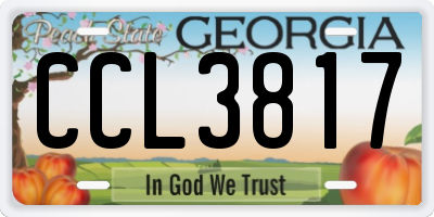 GA license plate CCL3817