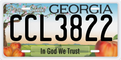 GA license plate CCL3822