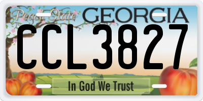 GA license plate CCL3827